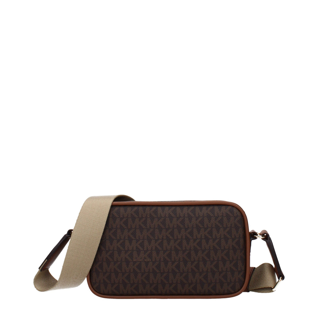 Brown Fabric Crossbody Bag