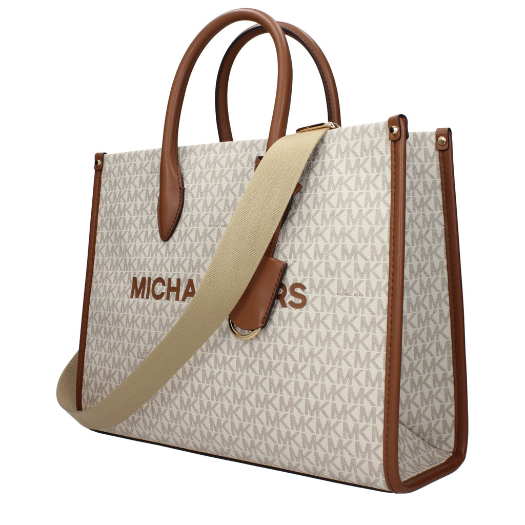 Beige Fabric Handbag