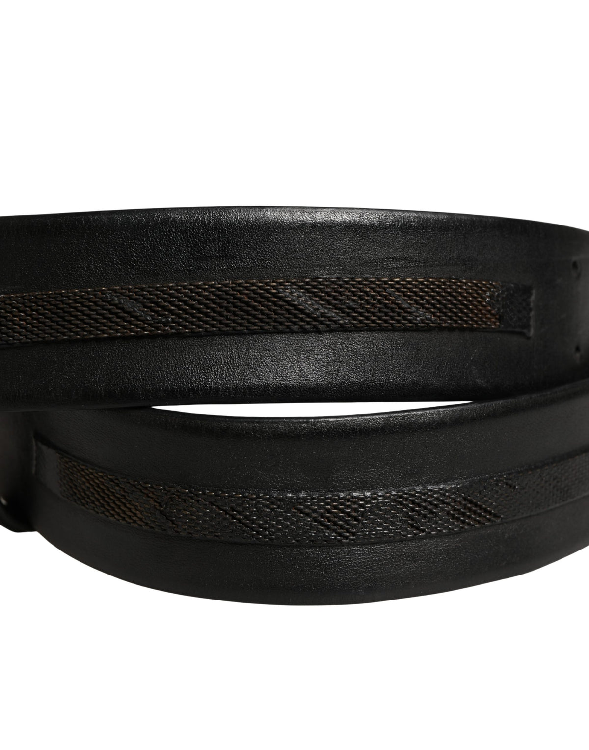 Black Leather Gold Metal Buckle Waist Women Belt