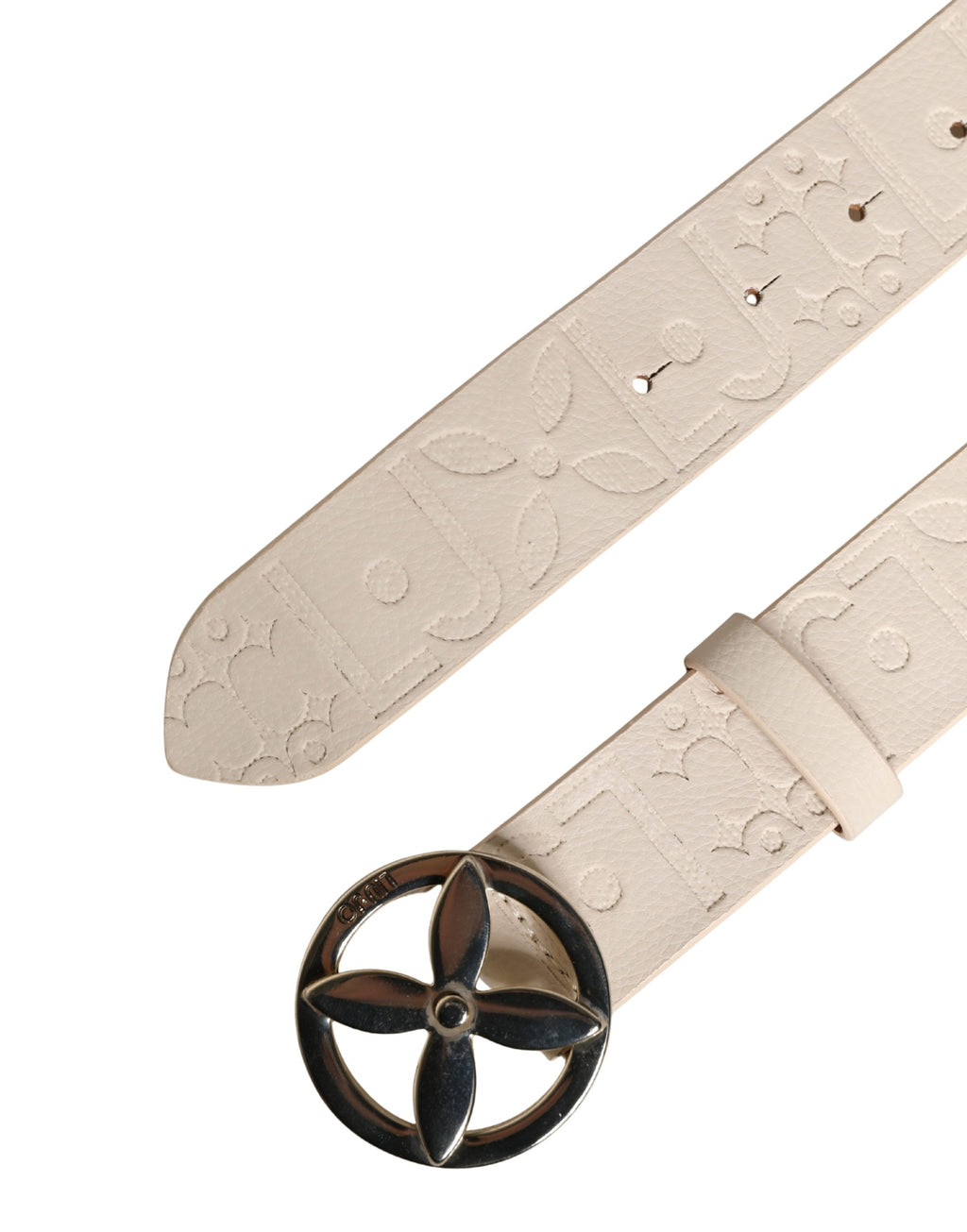 Beige Leather Wide Waist Silver Metal Buckle Waist Women Belt