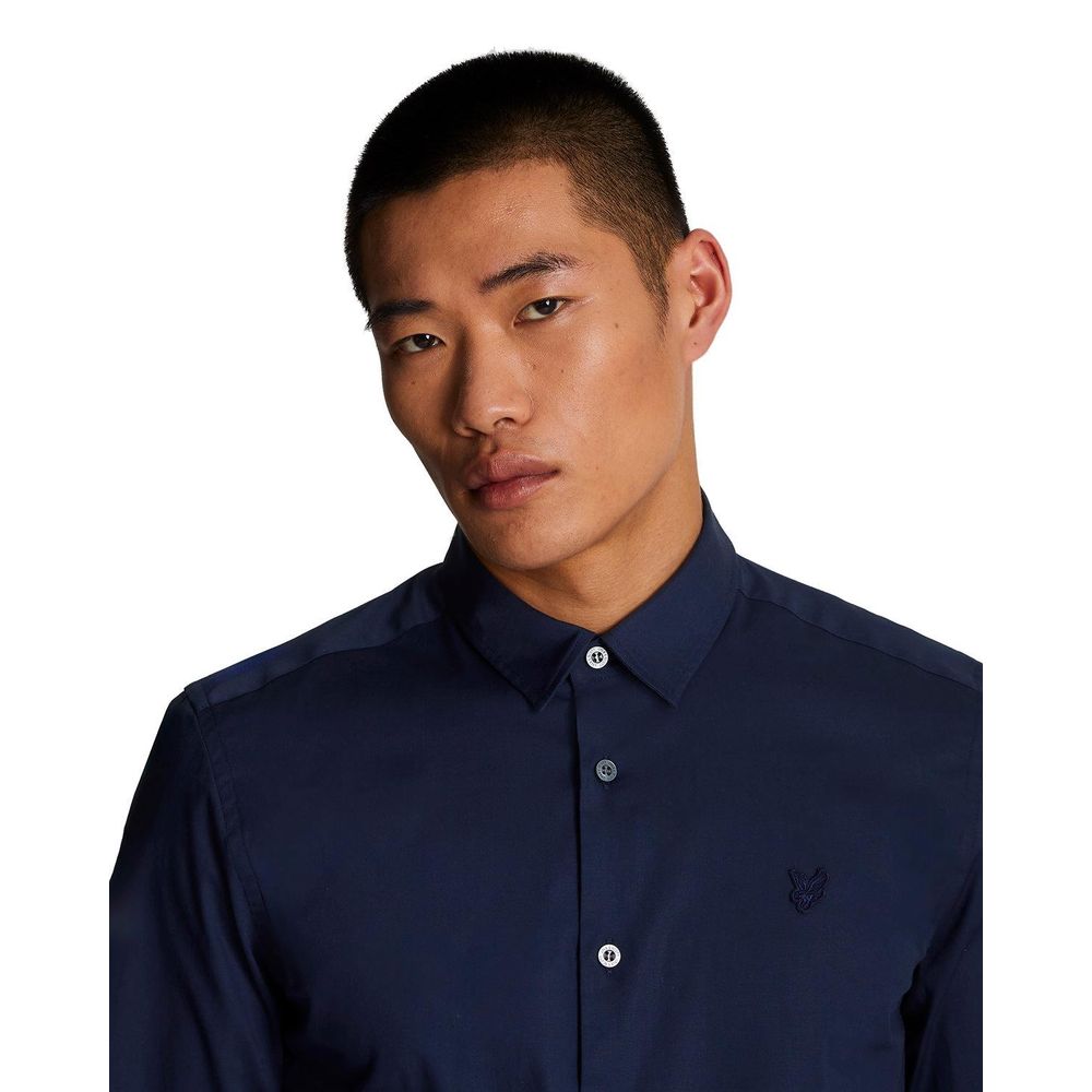 Blue Cotton Dress Shirt