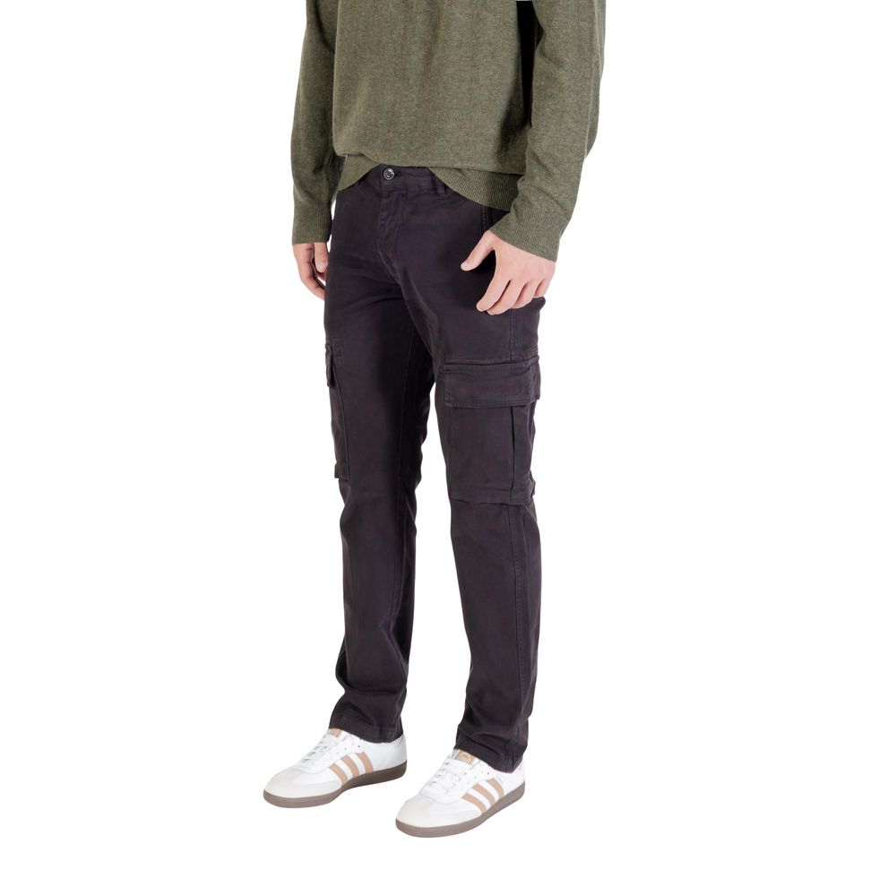 Black Cotton Cargo Pants