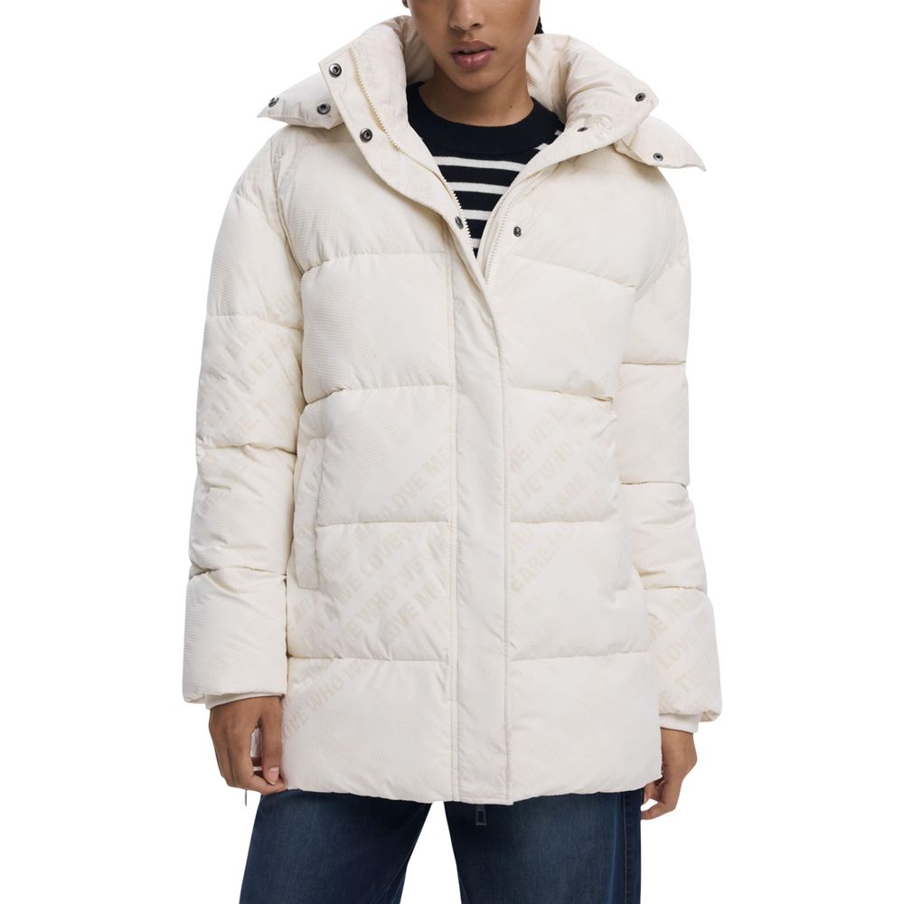 Cream Polyester Coat