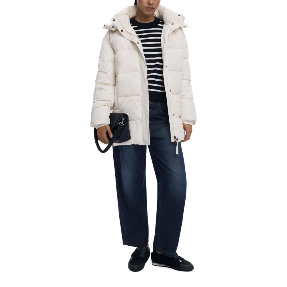 Cream Polyester Coat