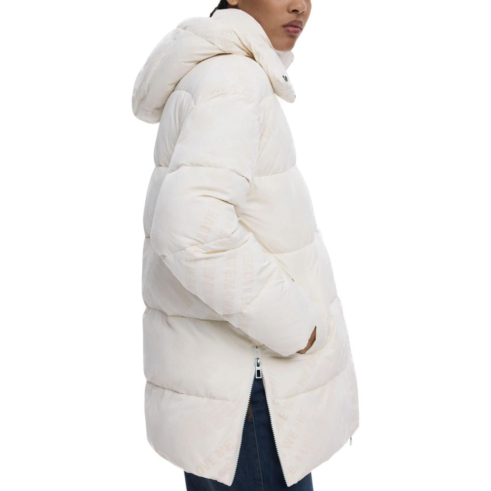 Cream Polyester Coat