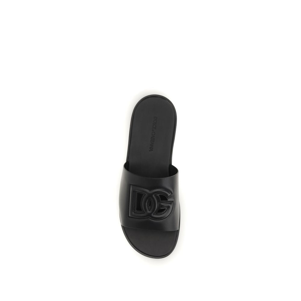 Black Calf Leather Bos Taurus Sandals