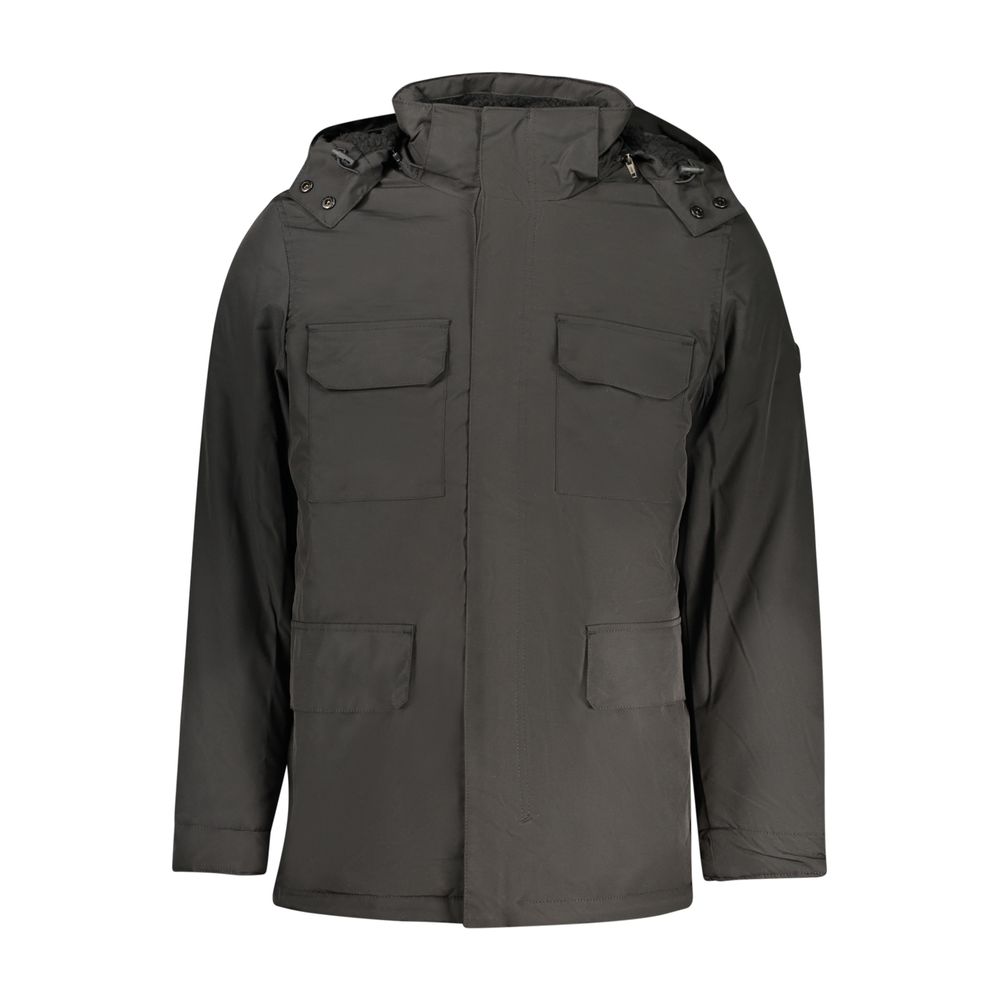 Black Polyester Mens Jacket