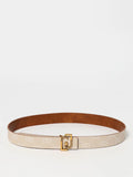 Beige Leather Regular Belt