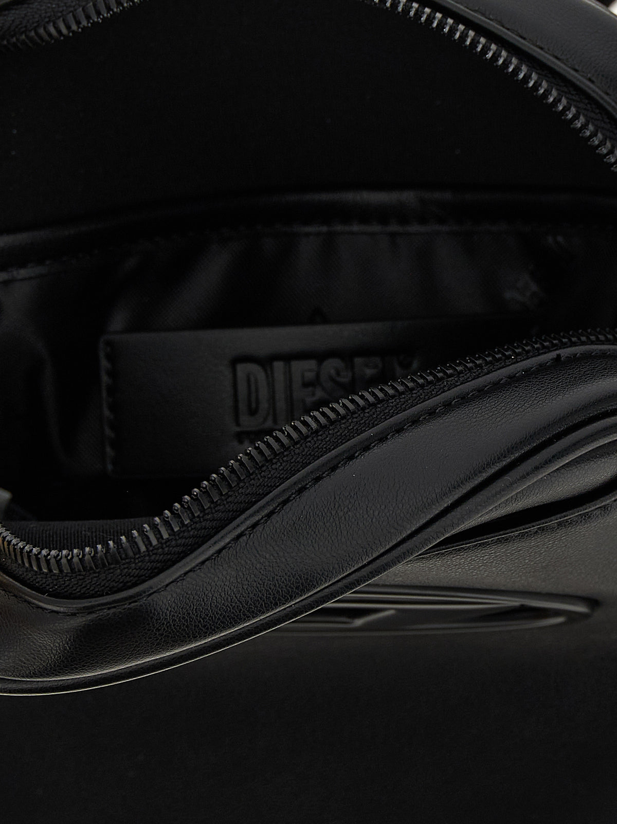 Black Polyethylene Crossbody Bag