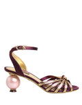 Purple Gold Keira Pearl Heels Sandals Shoes