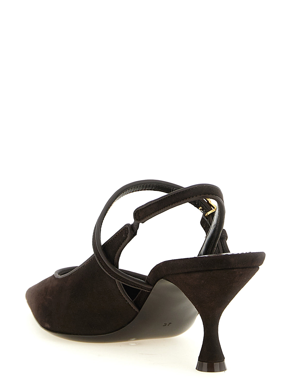 Brown Goatskin Mid Heel Pumps