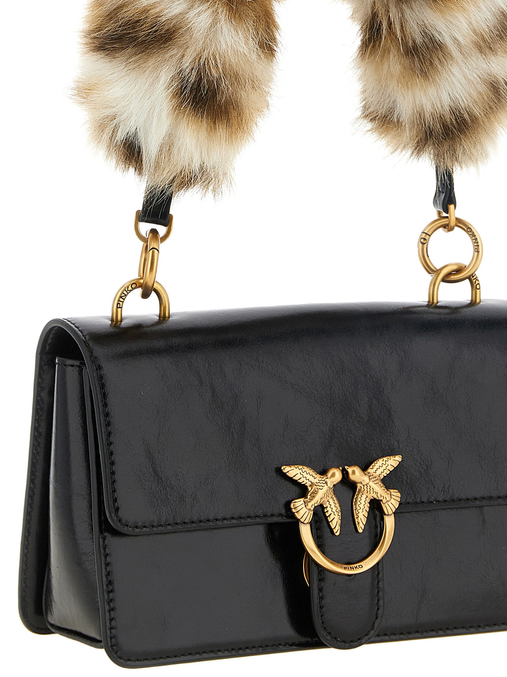 Black Calfskin Shoulder Bag