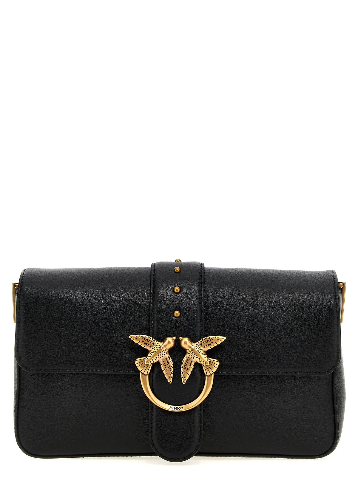 Black Calfskin Shoulder Bag