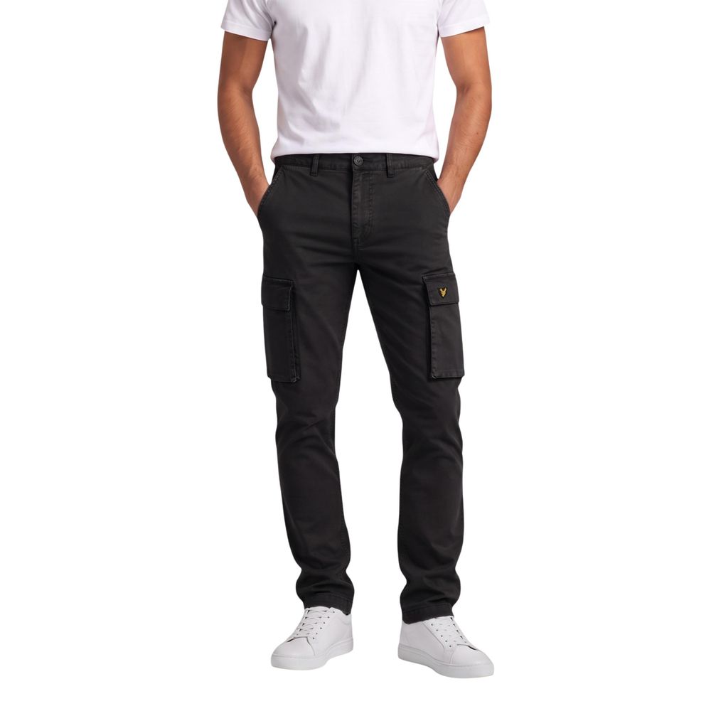 Black Cotton Cargo Pants