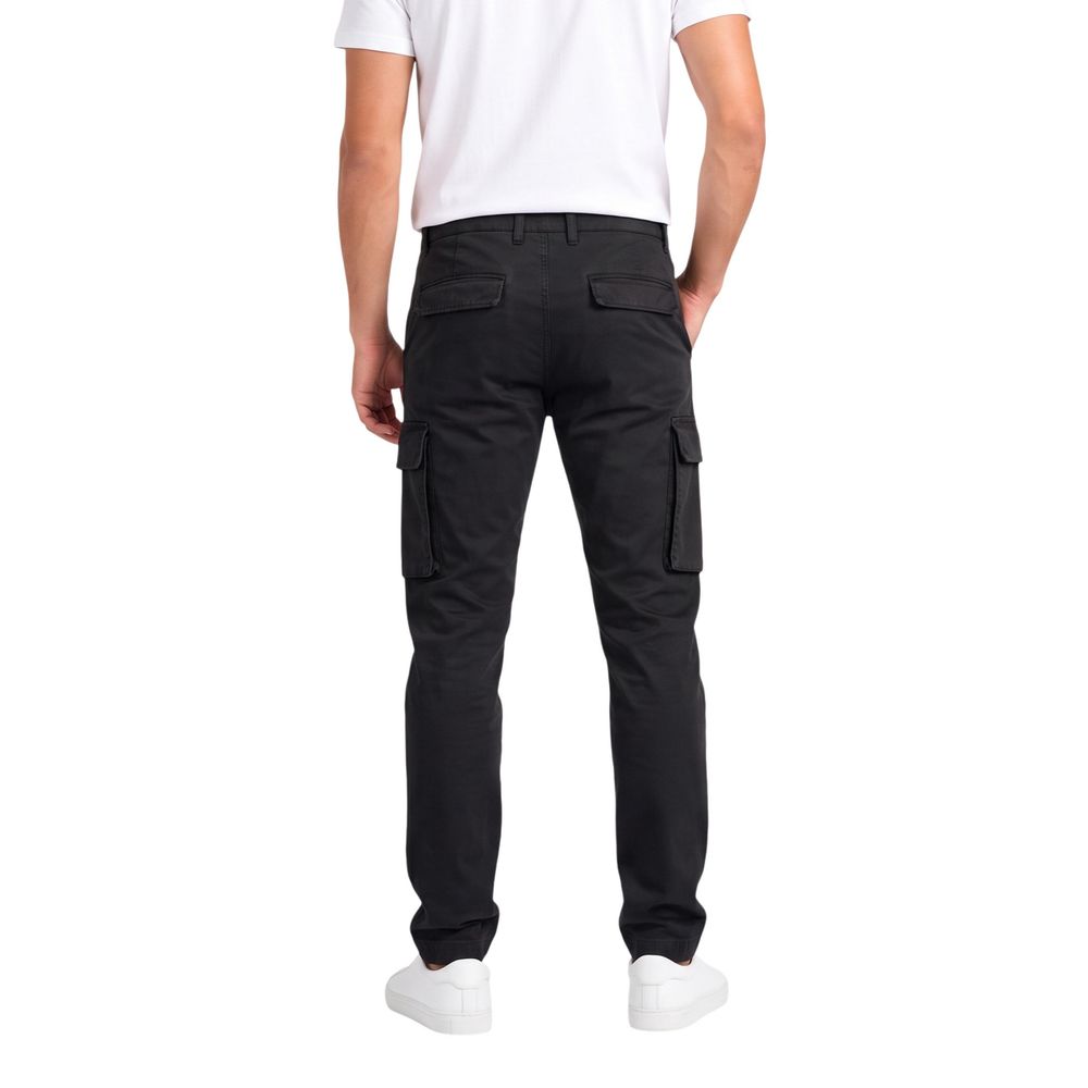 Black Cotton Cargo Pants
