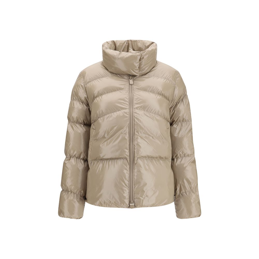 Beige Polyamide Full-Length Jacket
