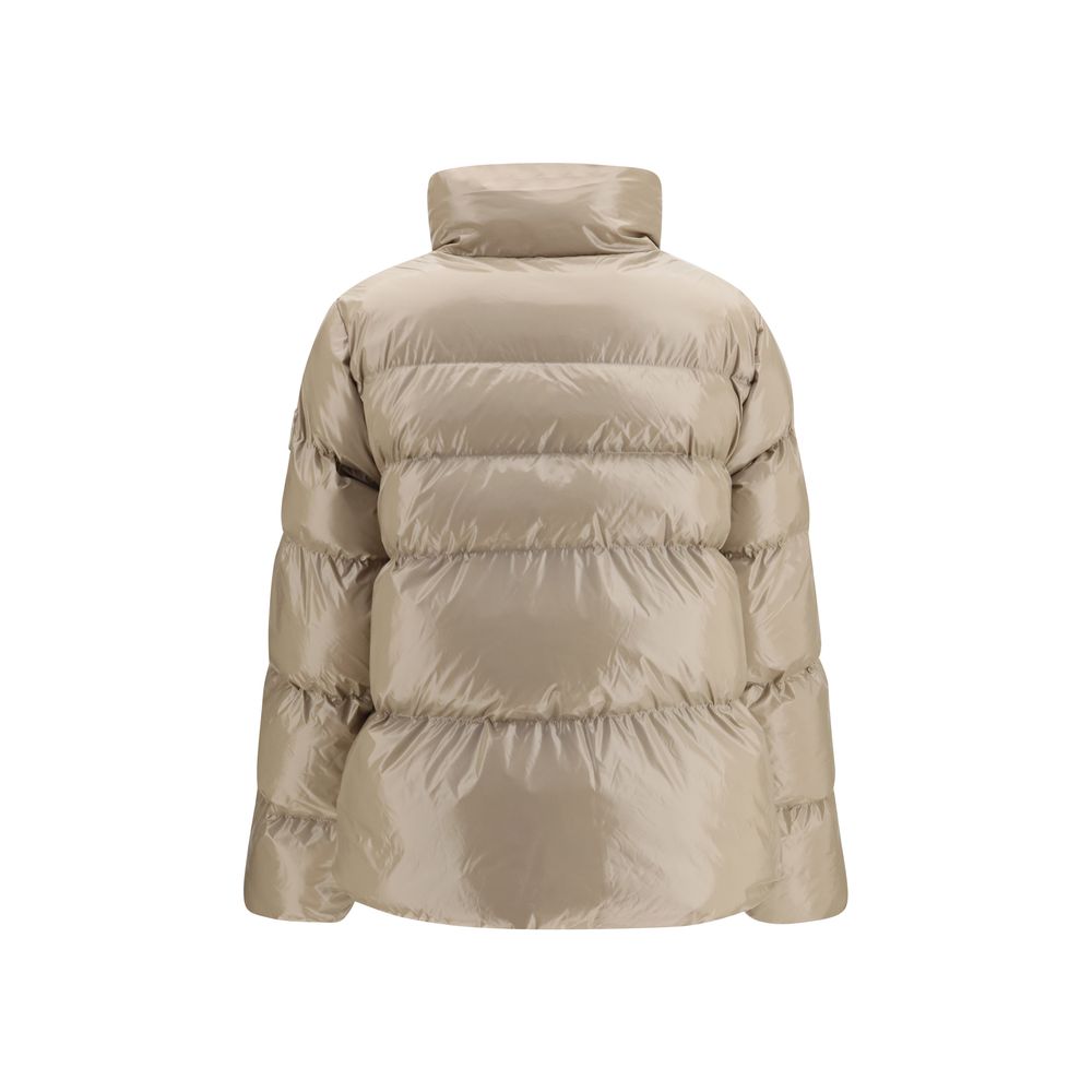 Beige Polyamide Full-Length Jacket