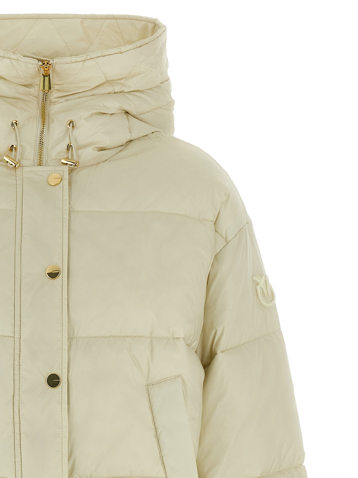 White Polyamide Full-Length Jacket