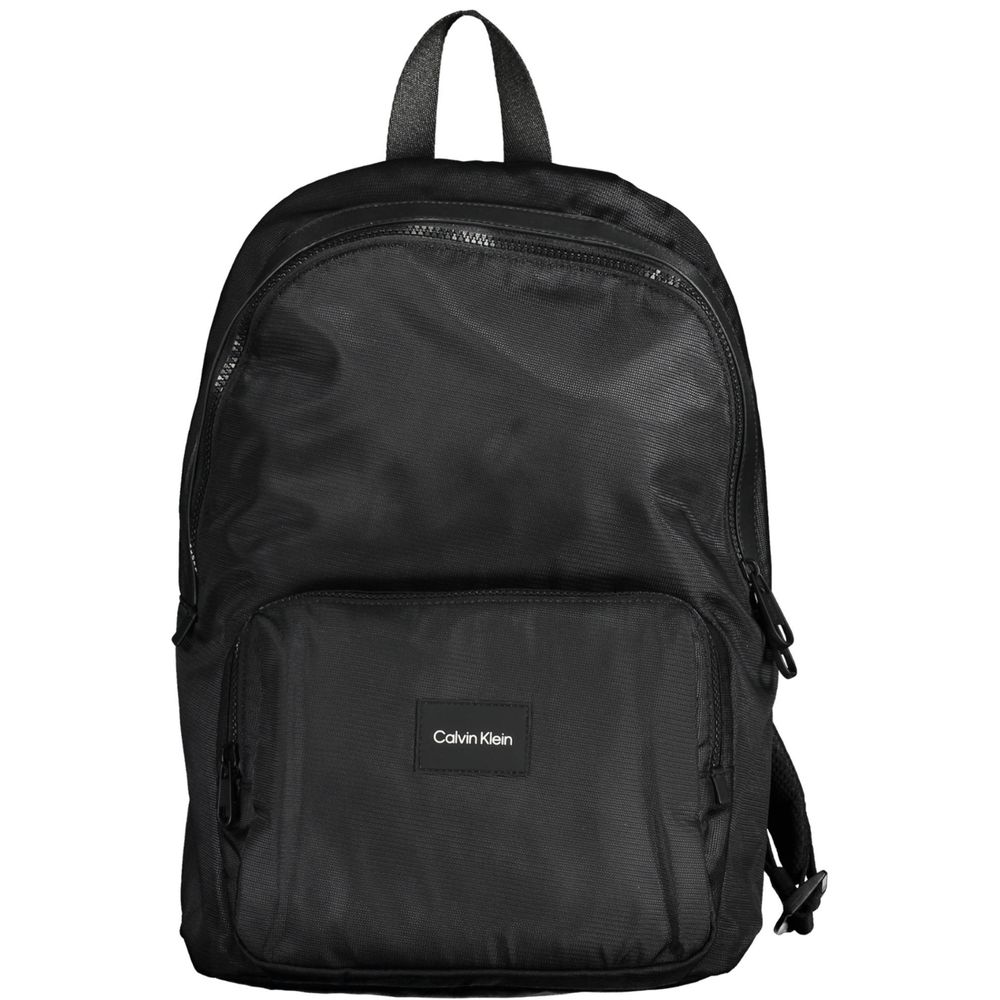 Black Polyester Men's Backpack