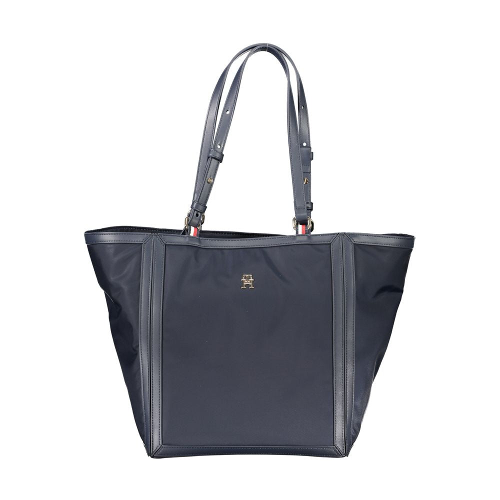 Blue Polyester Women Handbag
