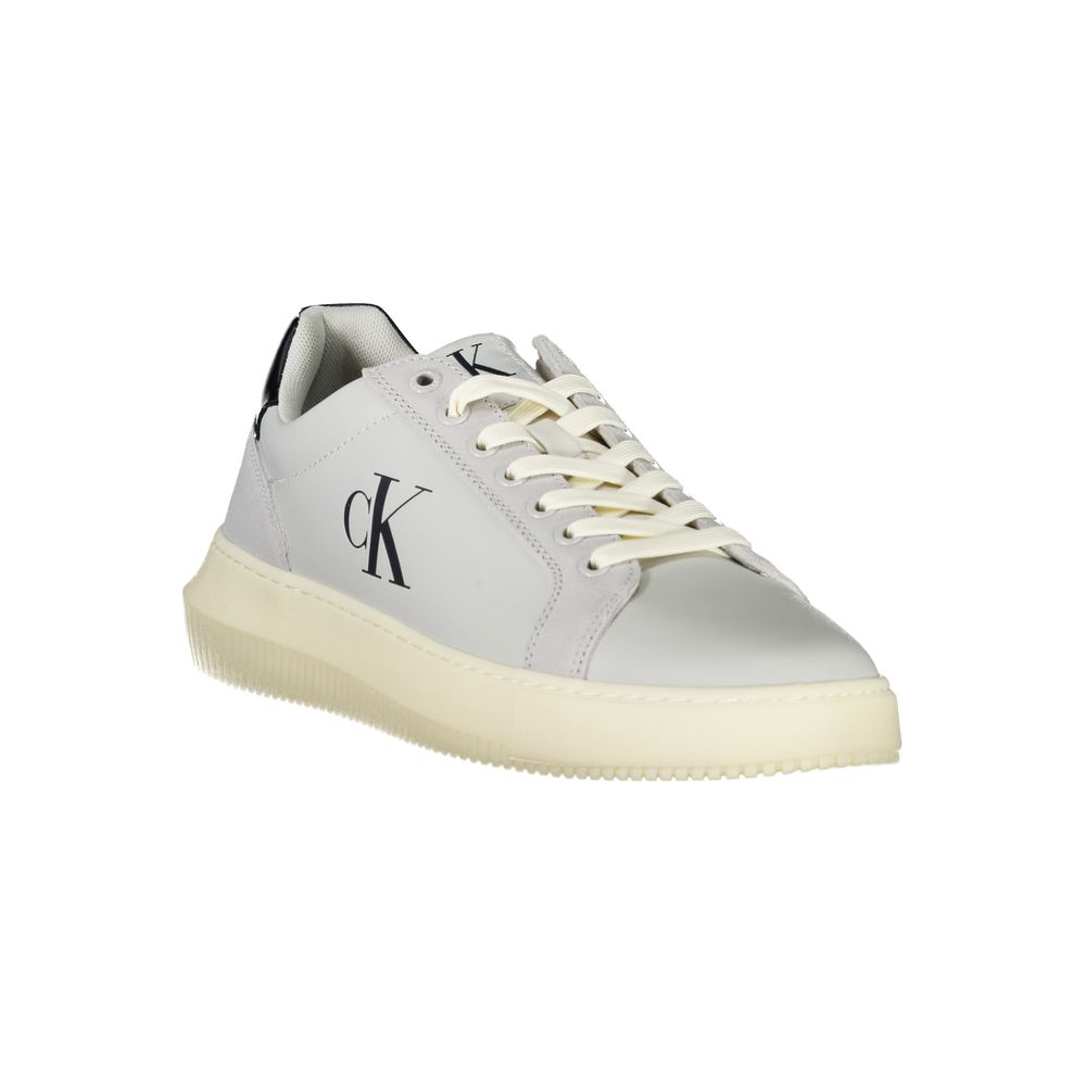 White Polyurethane Men's Sneaker