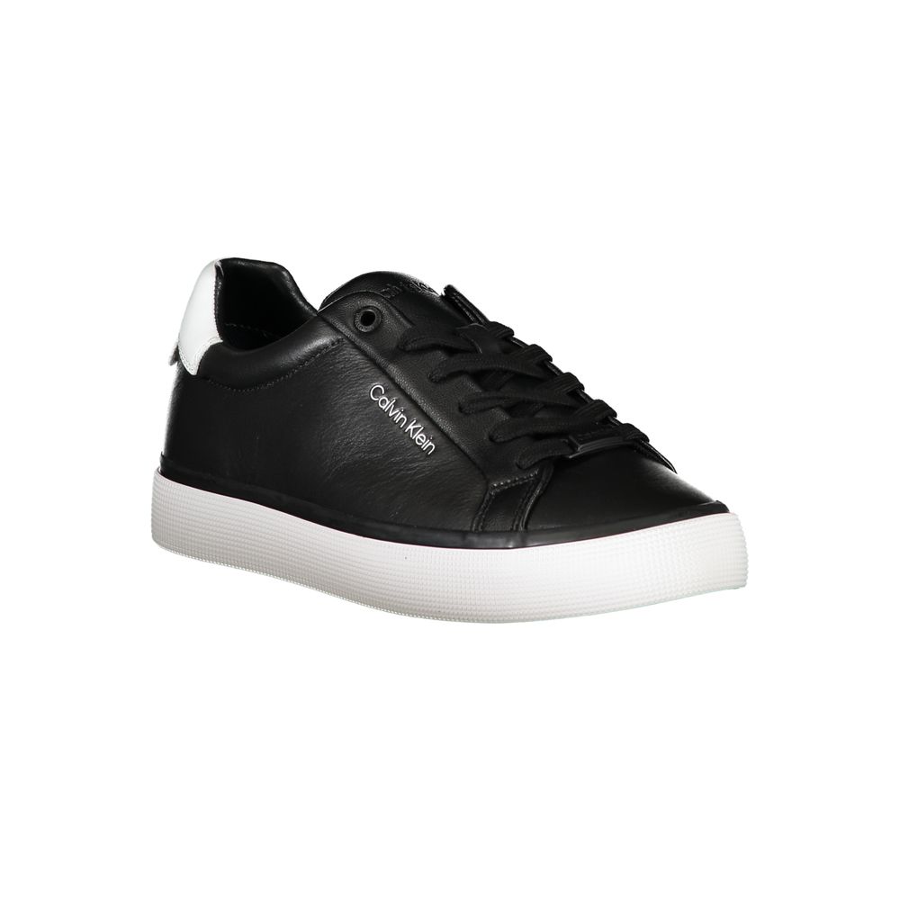 Black Leather Women Sneaker