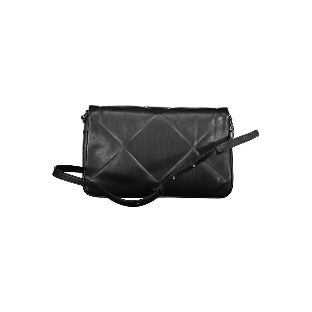 Black Polyester Women Shoulder Bag
