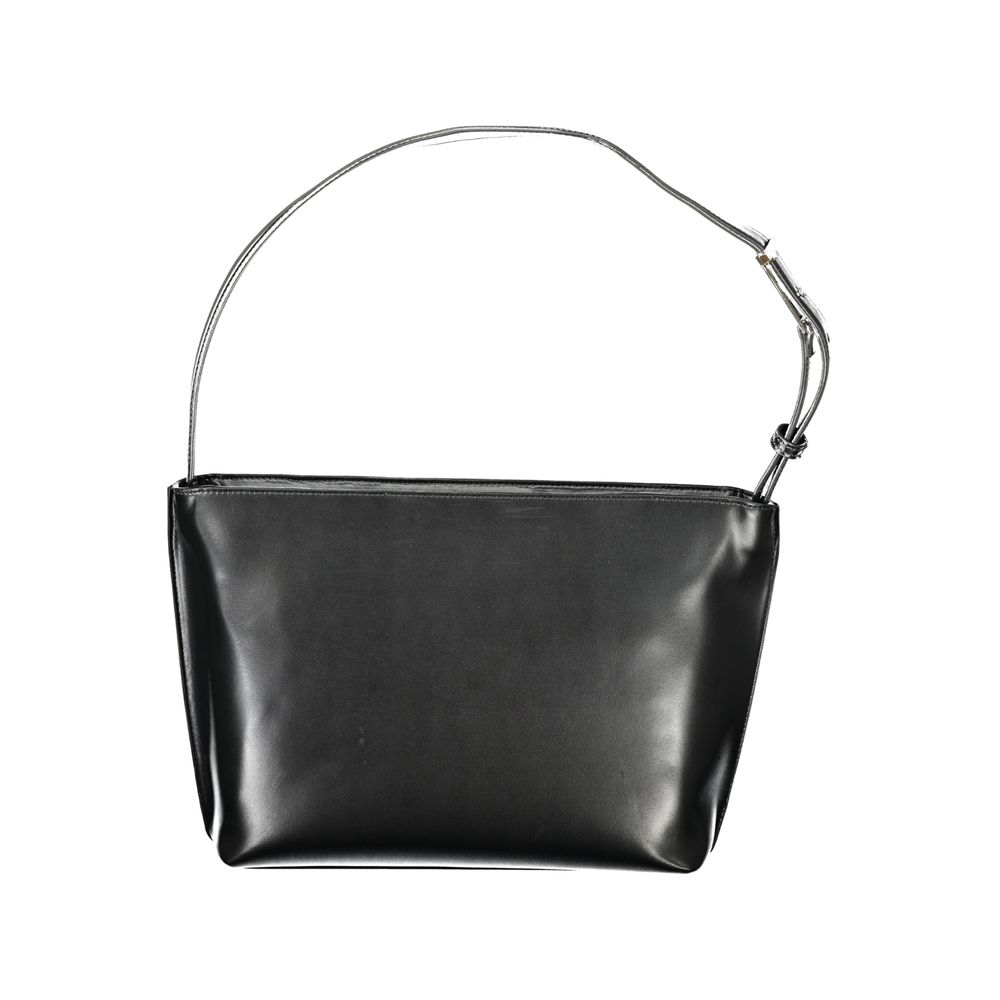 Black Polyester Women Shoulder Bag