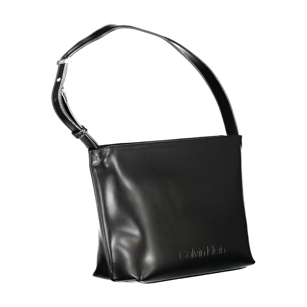 Black Polyester Women Shoulder Bag