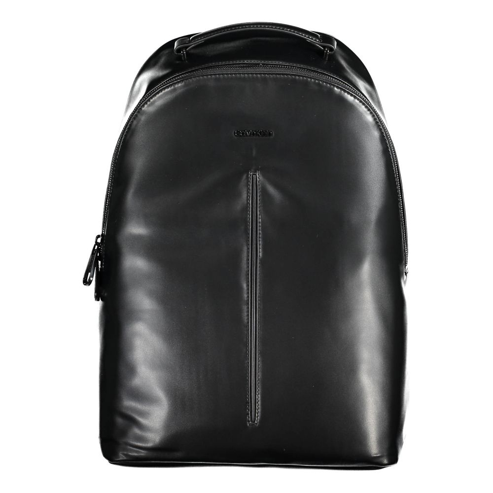 Black Polyester Men's Backpack