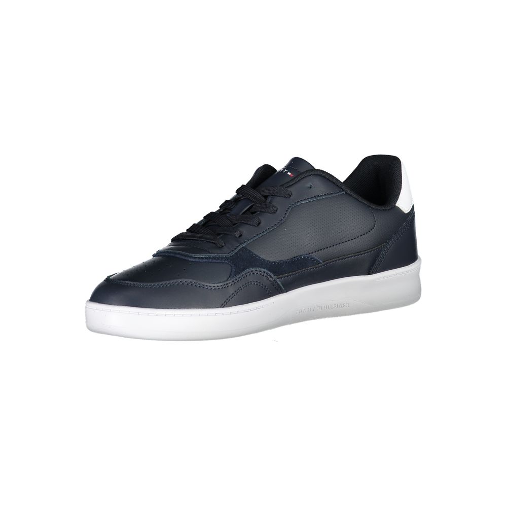 Blue Polyurethane Men Sneaker