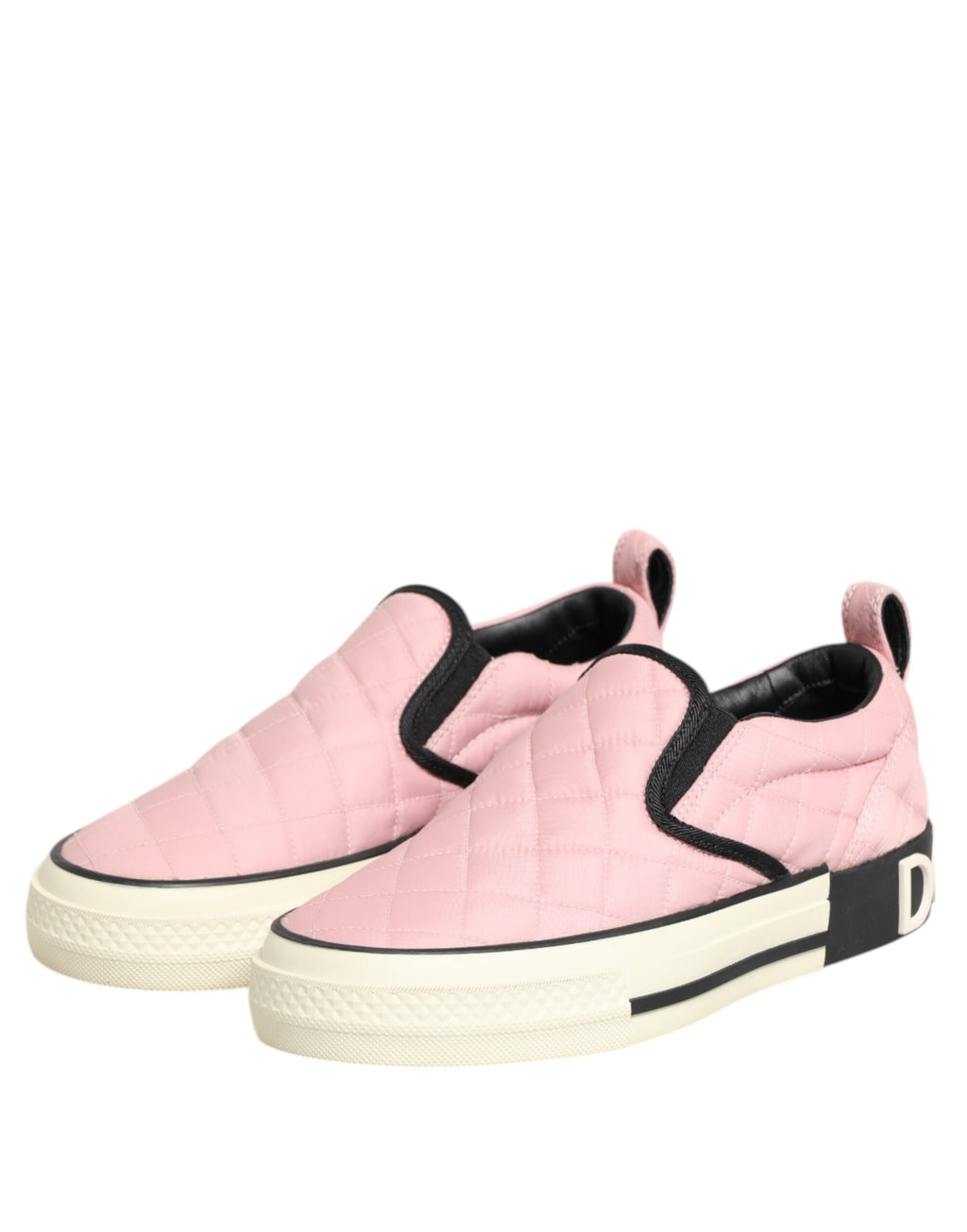 Pink Quilted Nylon Slip-On Sneaker Shoes