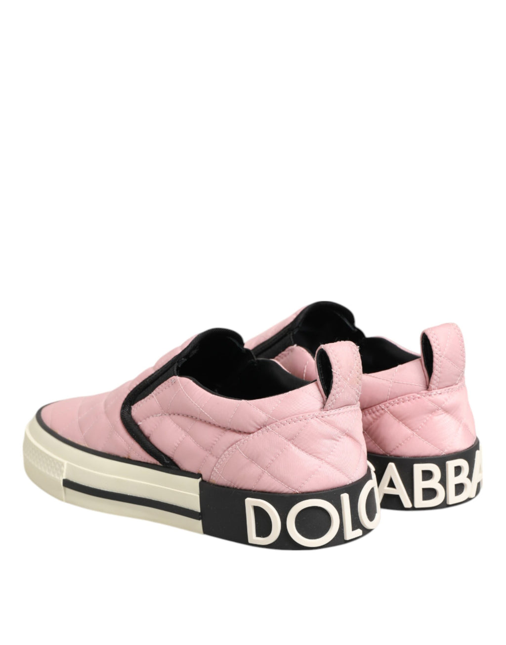Pink Quilted Nylon Slip-On Sneaker Shoes