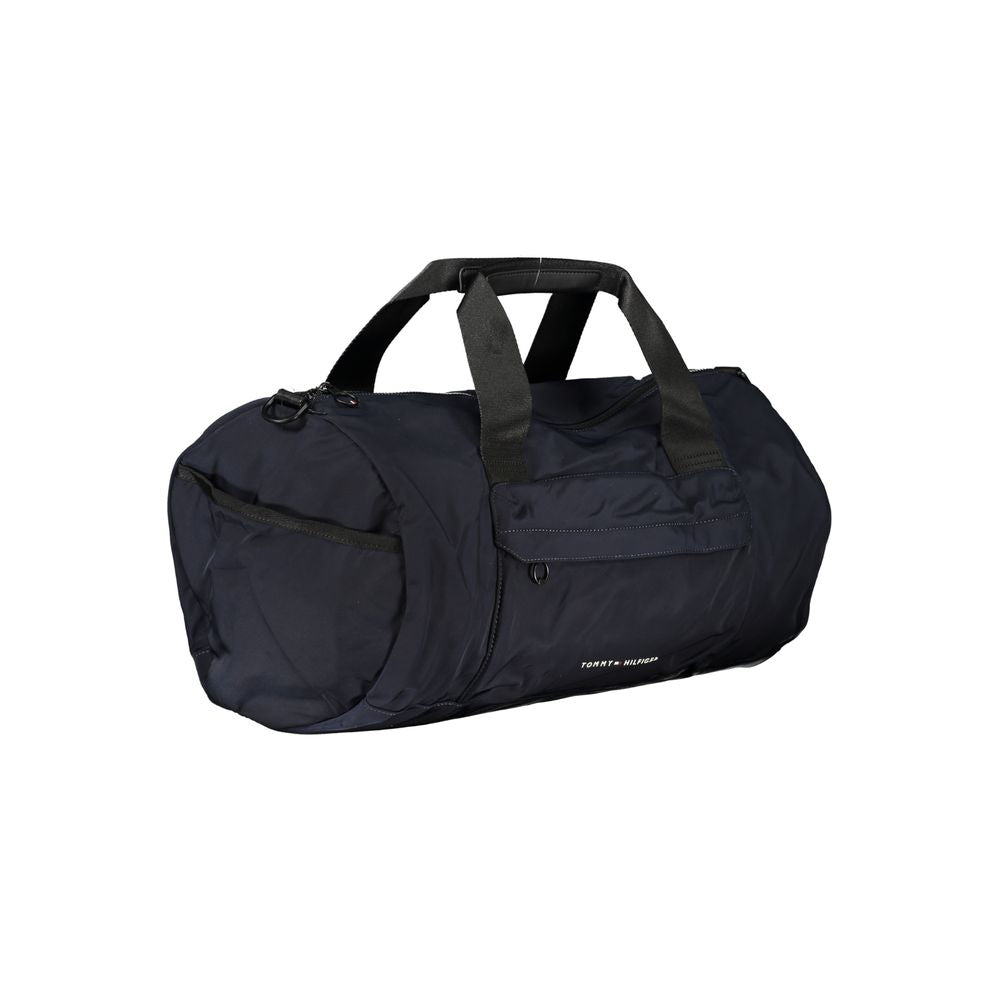 Blue Polyester Men's Bag with Adjustable Shoulder Strap