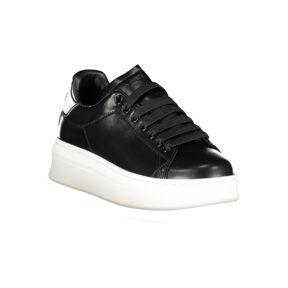 Black Polyurethane Women Sneaker