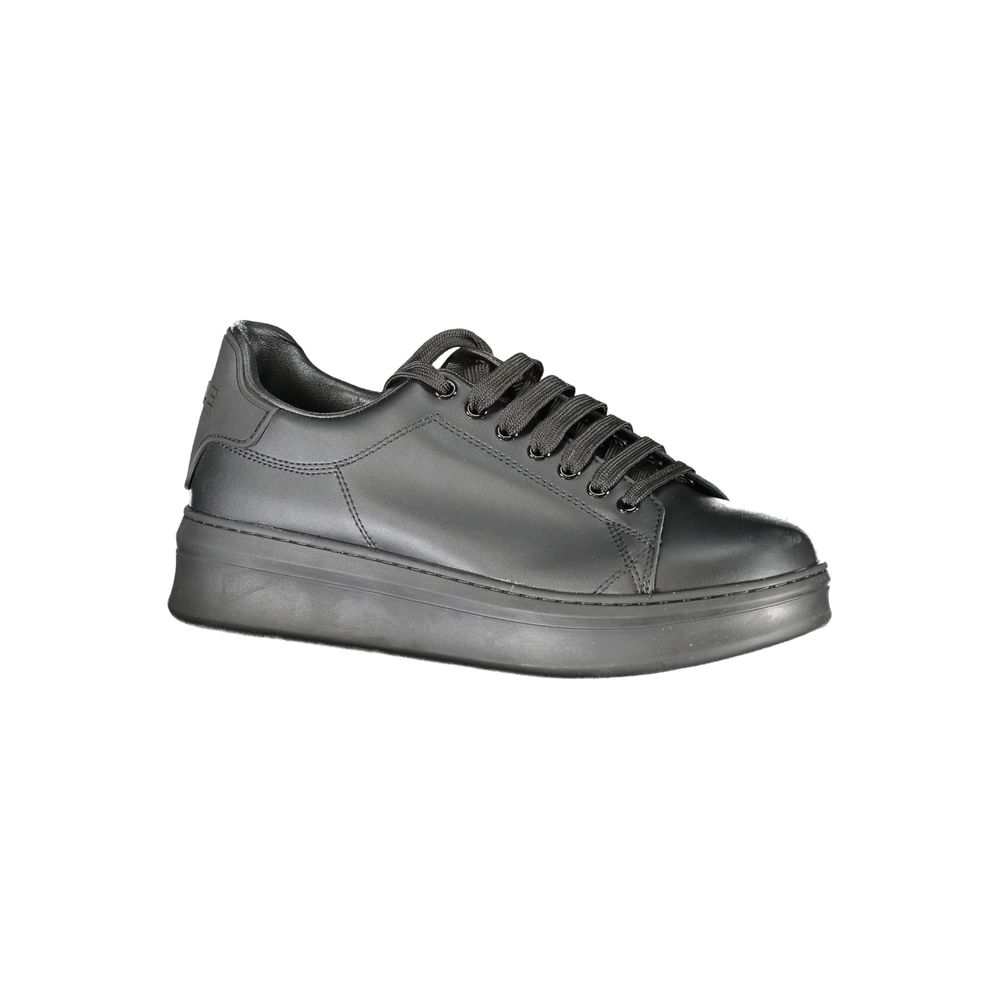 Black Polyurethane Men Sneaker