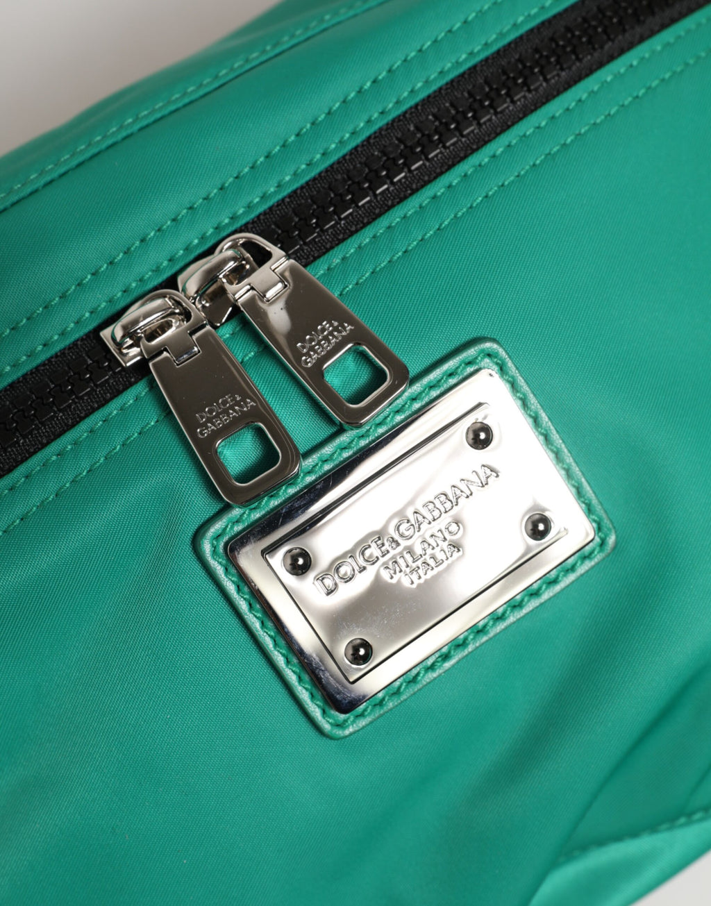 Green Logo Plaque Nylon Waist Fanny Pack Men's Borse Bag