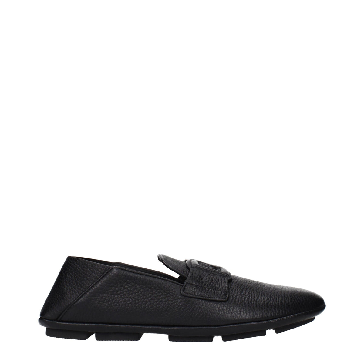 Black Leather Slip-On Loafers